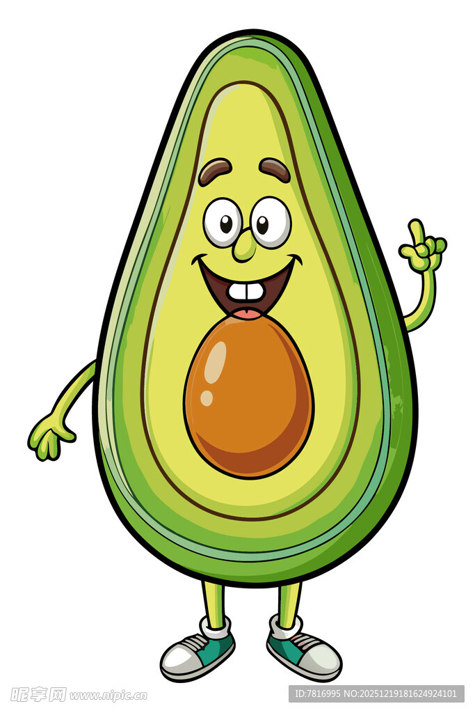 可爱牛油果卡通形象