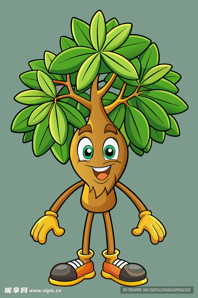 可爱卡通树拟人形象