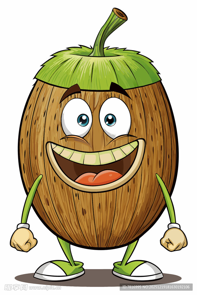 可爱拟人化橡果卡通形象