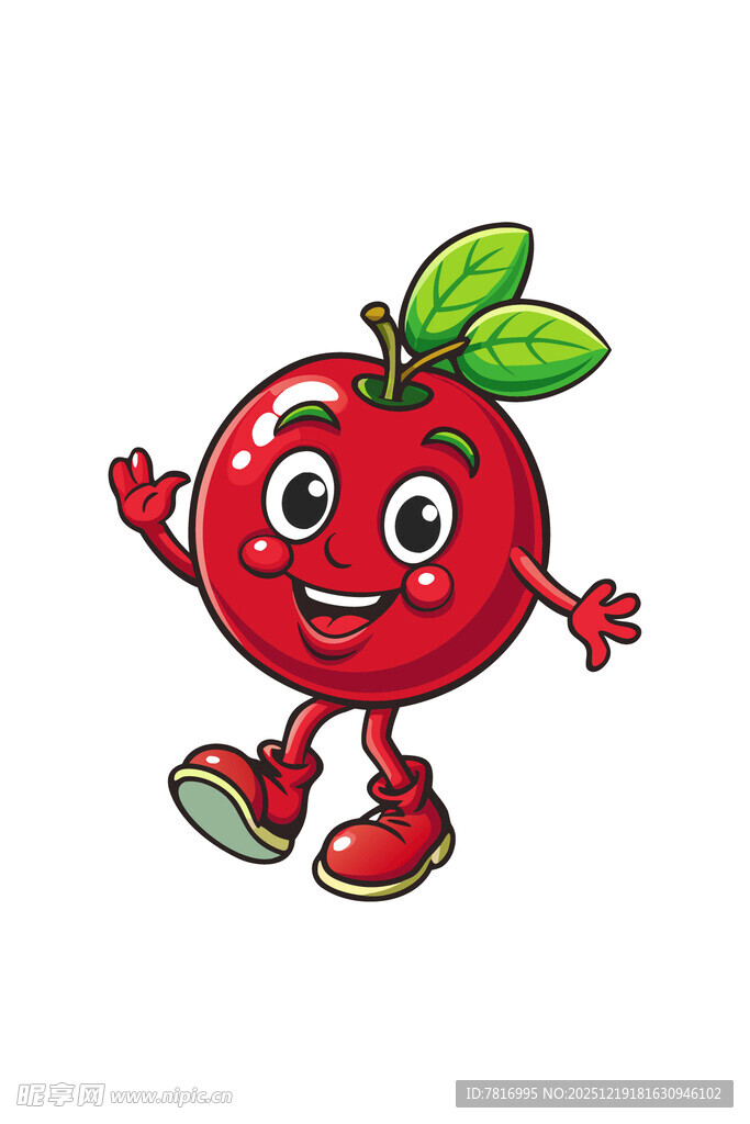 可爱红苹果卡通形象