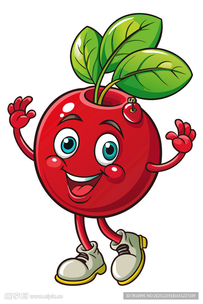 可爱红苹果卡通形象