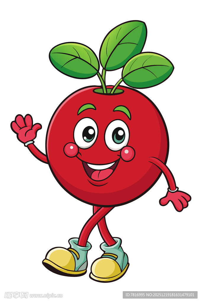 可爱红苹果卡通形象
