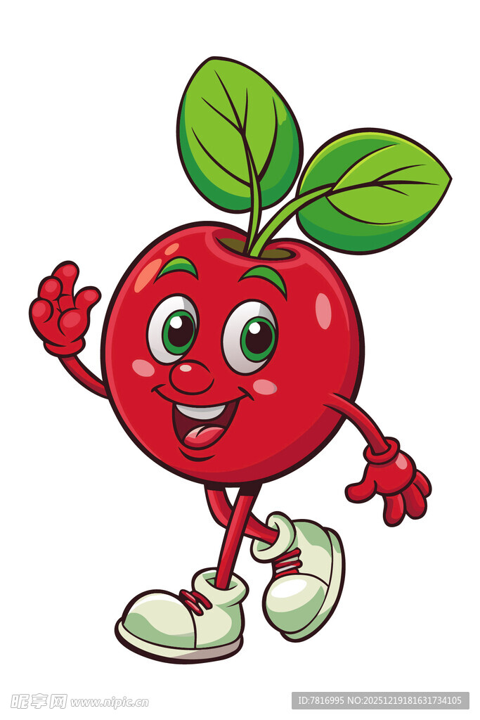 可爱红苹果卡通形象
