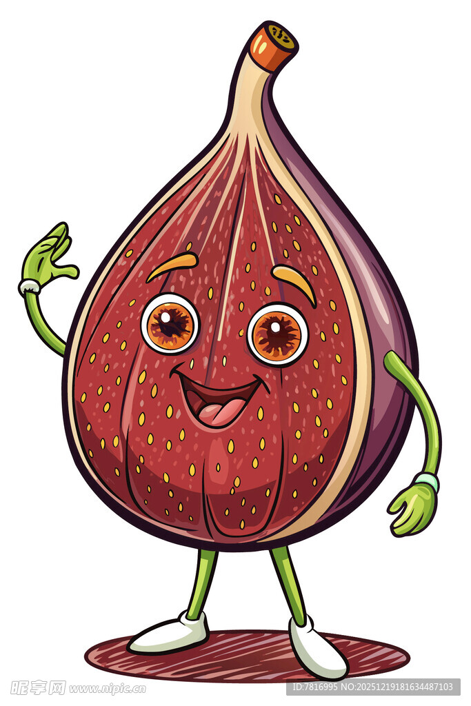 可爱拟人无花果卡通形象