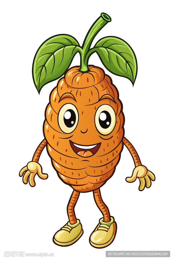 可爱拟人化柑橘卡通形象