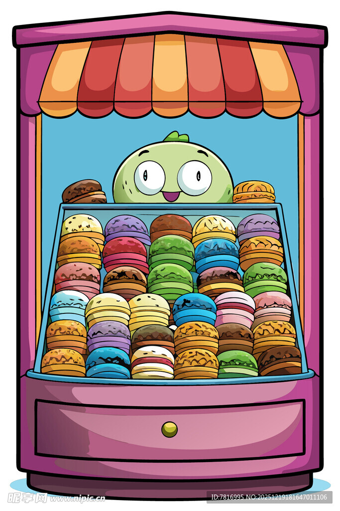 马卡龙售卖亭萌趣小窗口