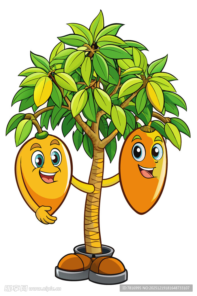 可爱芒果树卡通形象