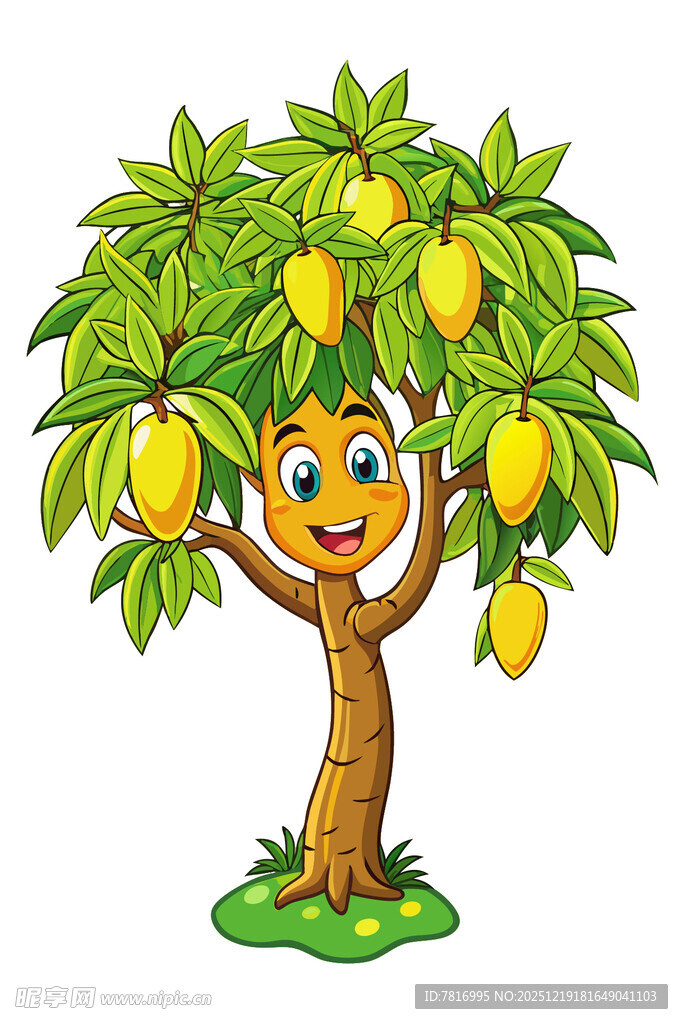 可爱芒果树卡通形象