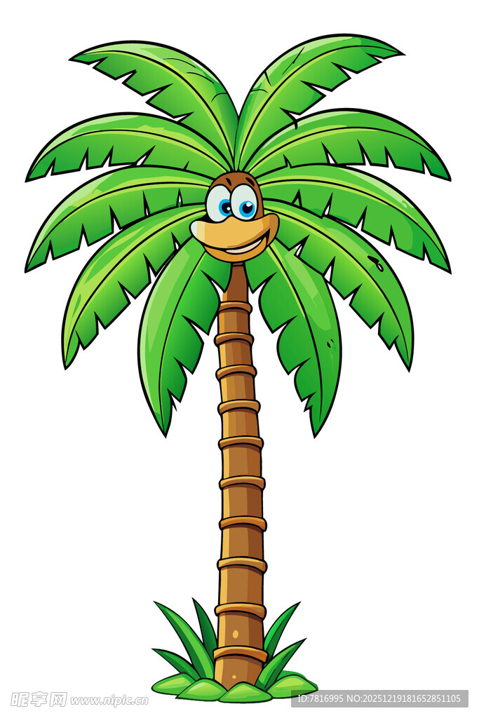 可爱卡通棕榈树