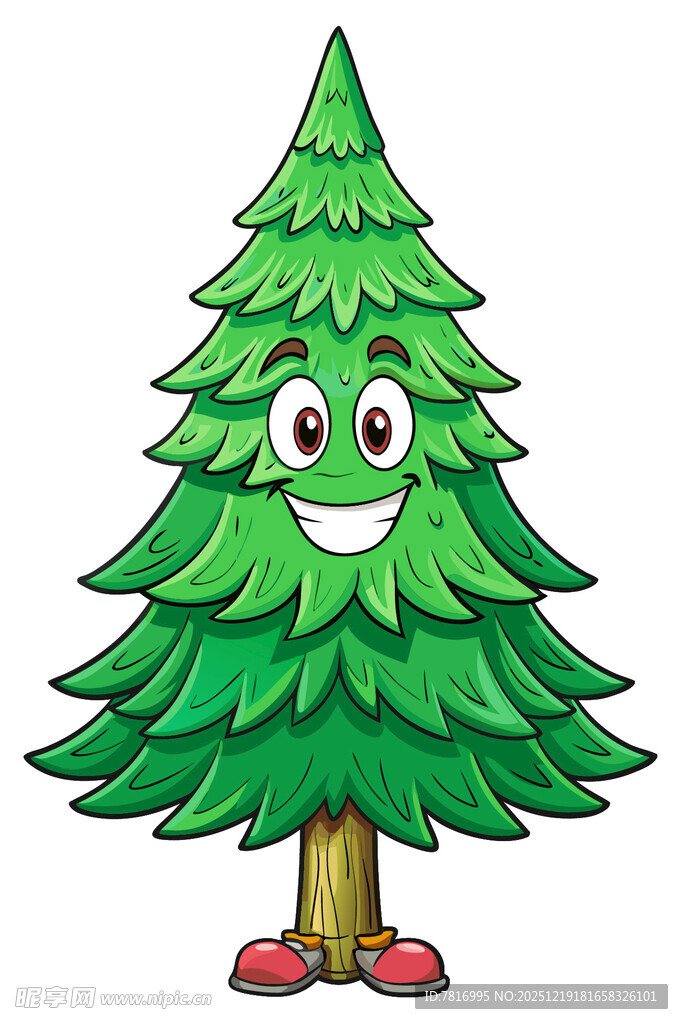 可爱拟人化圣诞树形象