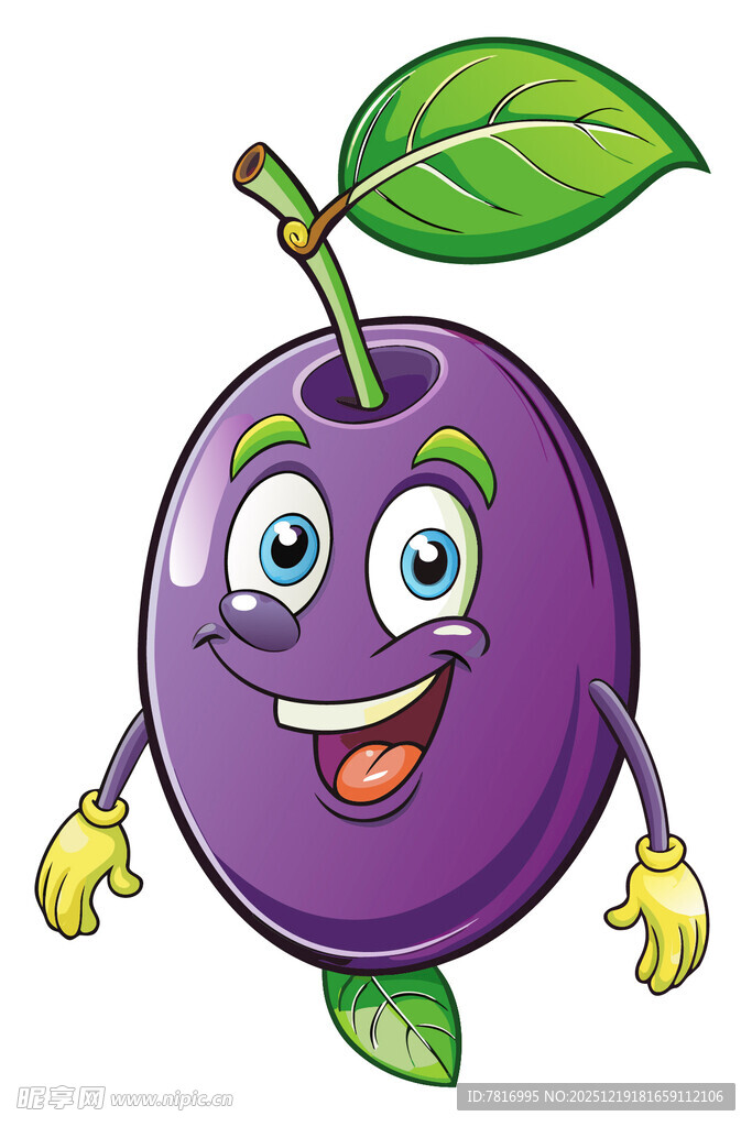 可爱紫李子卡通形象