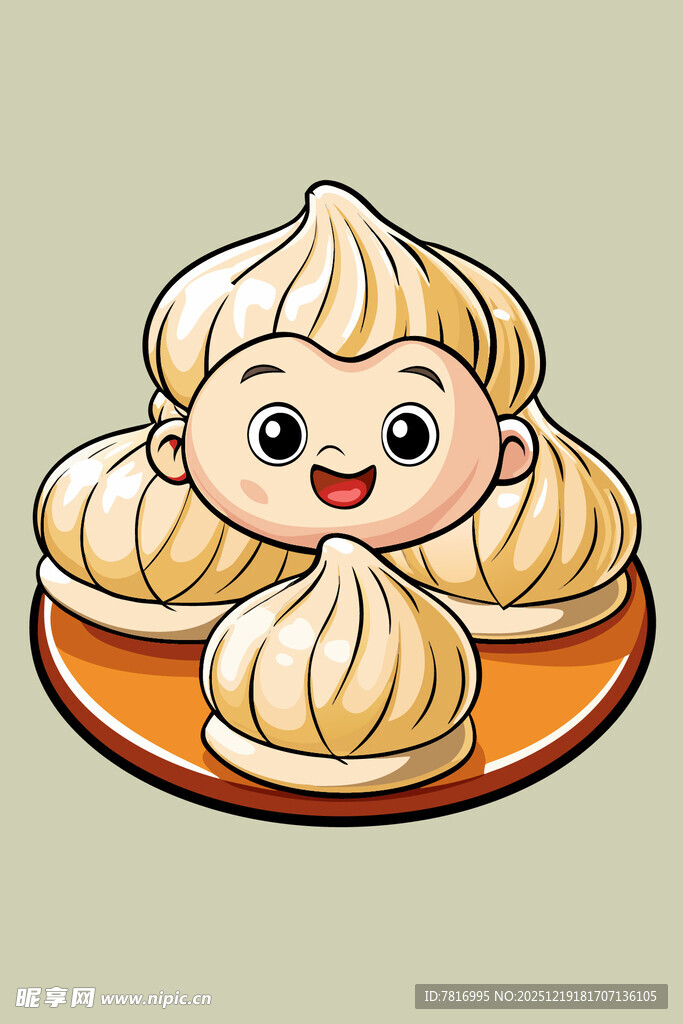 可爱卡通包子堆叠图