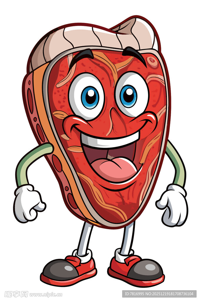 卡通牛排形象笑容超萌