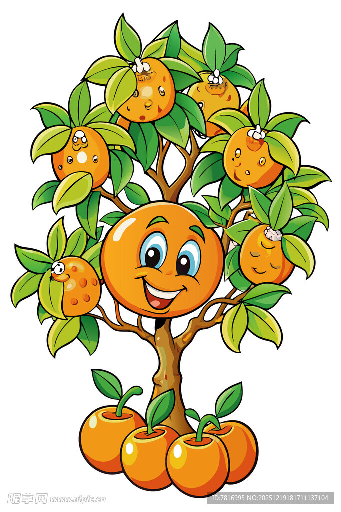 可爱柑橘树果实满满