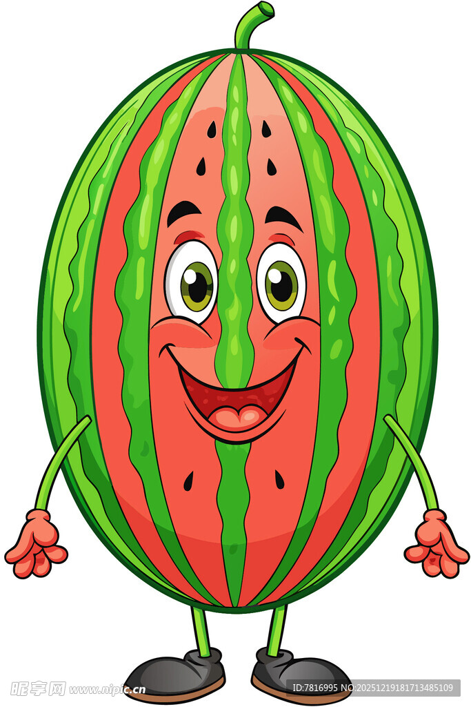可爱卡通西瓜形象