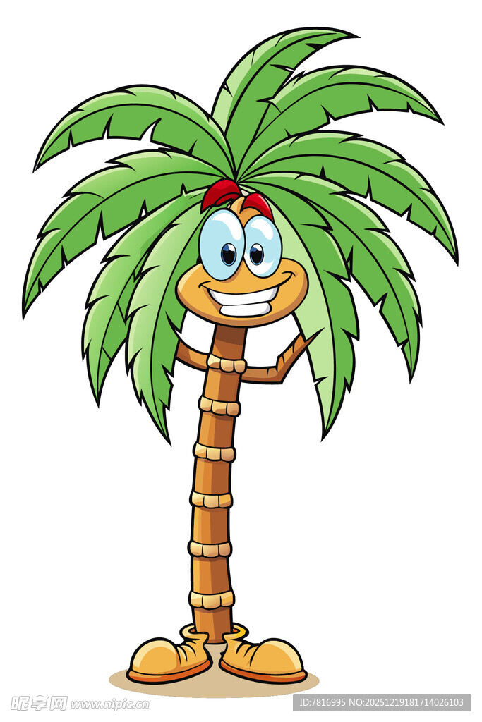 卡通棕榈树拟人形象