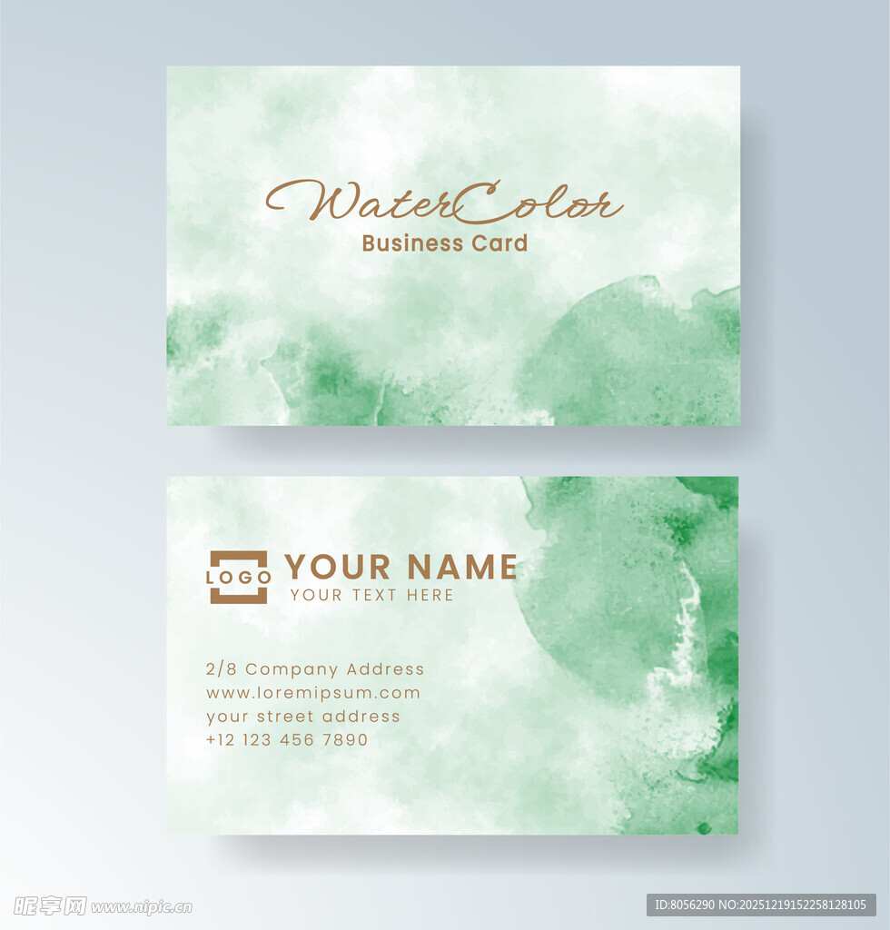 清新水墨风名片