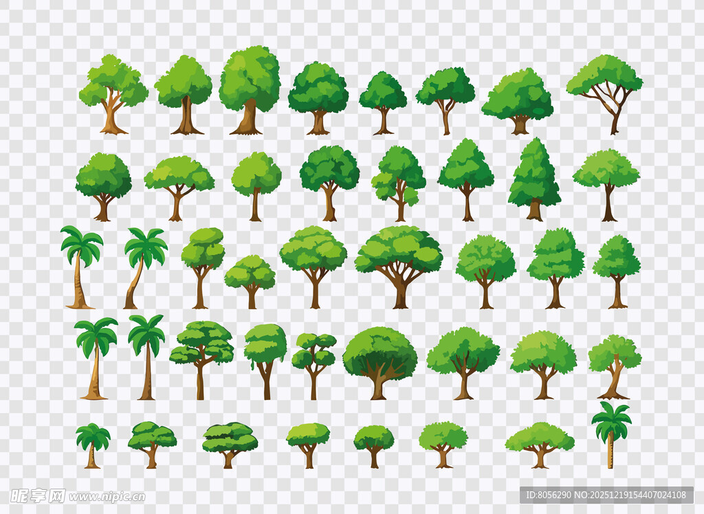 卡通树木插画