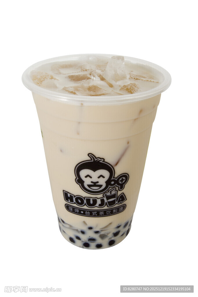 可爱猴子图案珍珠奶茶