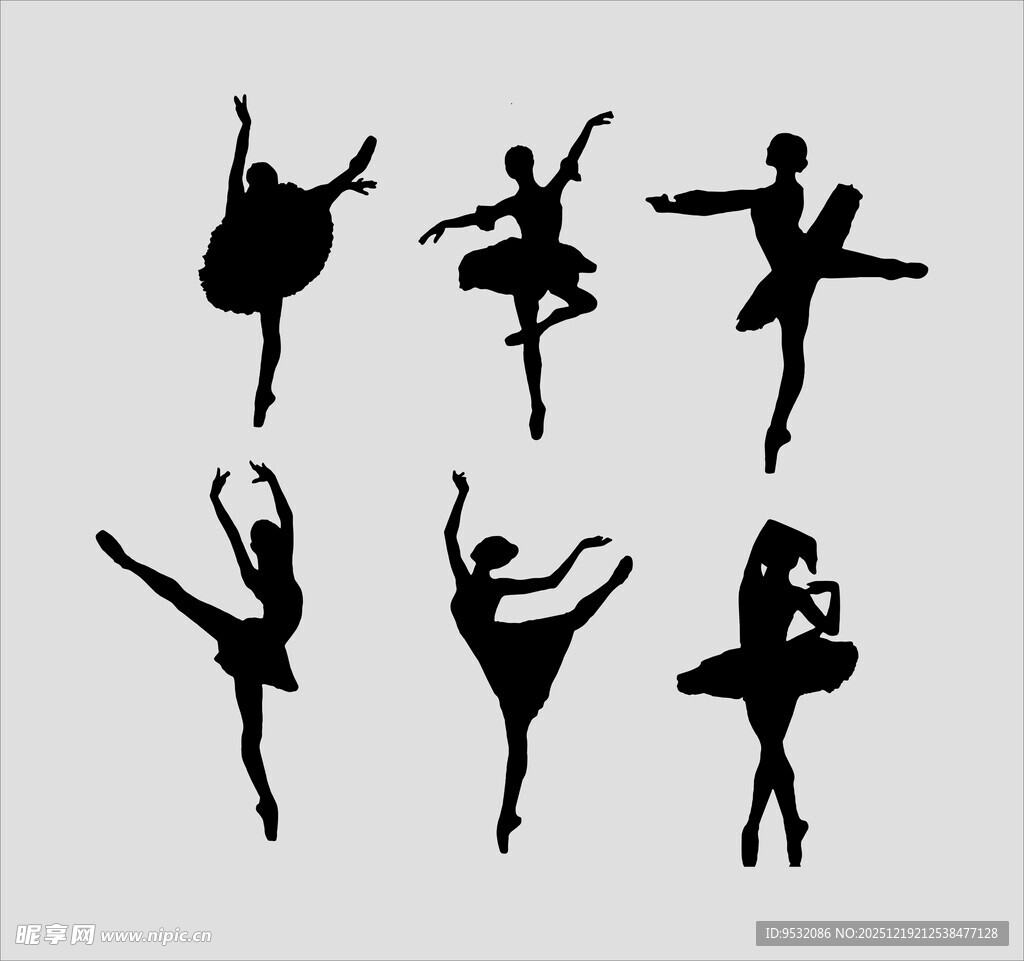 芭蕾舞者优美舞姿剪影