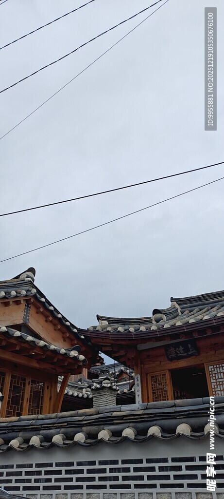 韩国首尔中式古建筑屋顶风貌