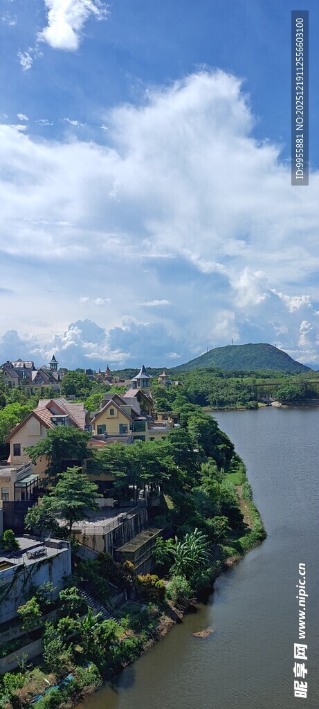 河畔风光远山近水景色美