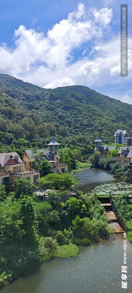 广东深圳茶青山绿水间的美丽景致