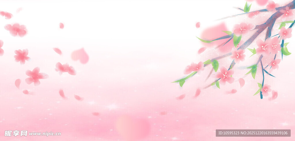 浪漫粉色樱花背景图