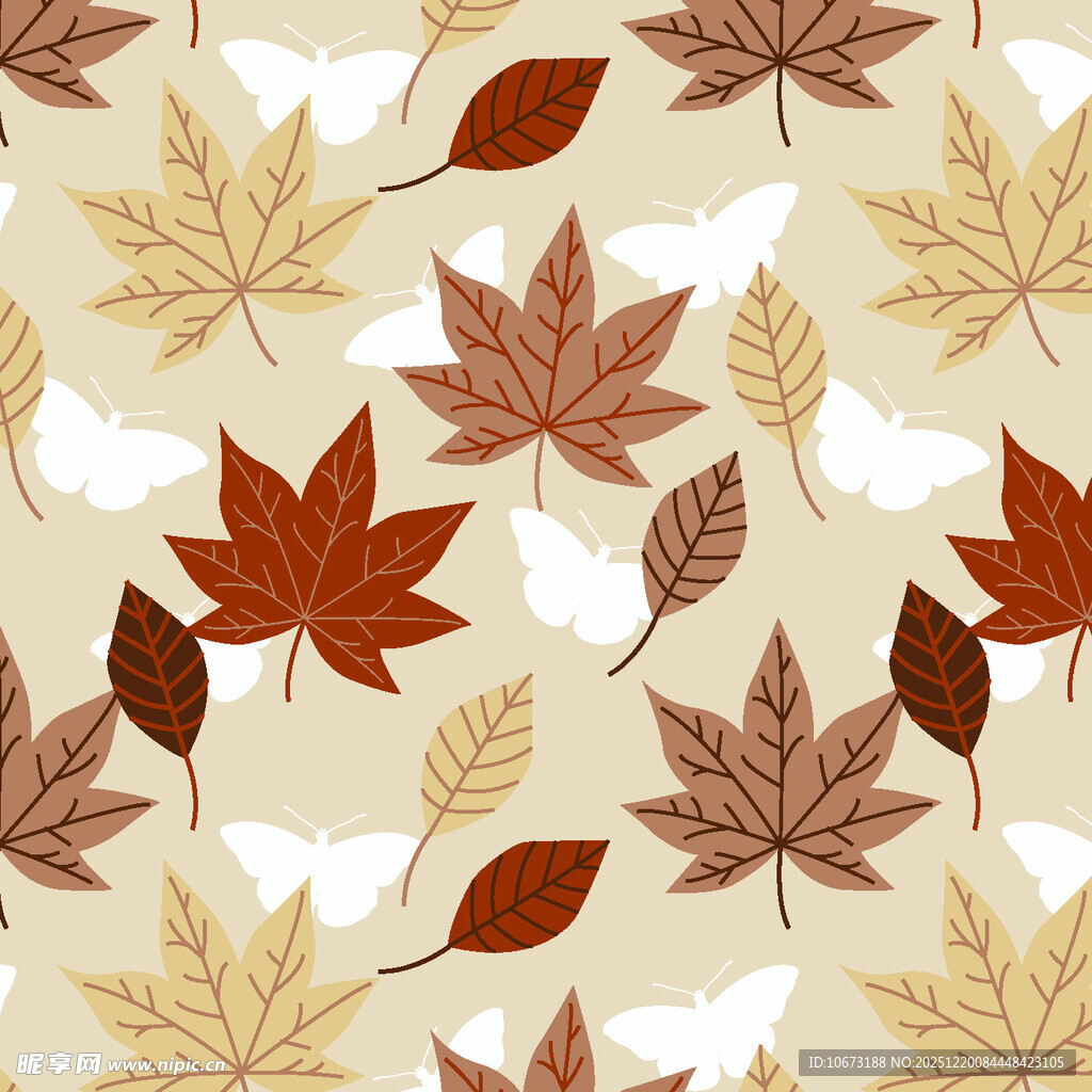 秋季枫叶无缝图案背景