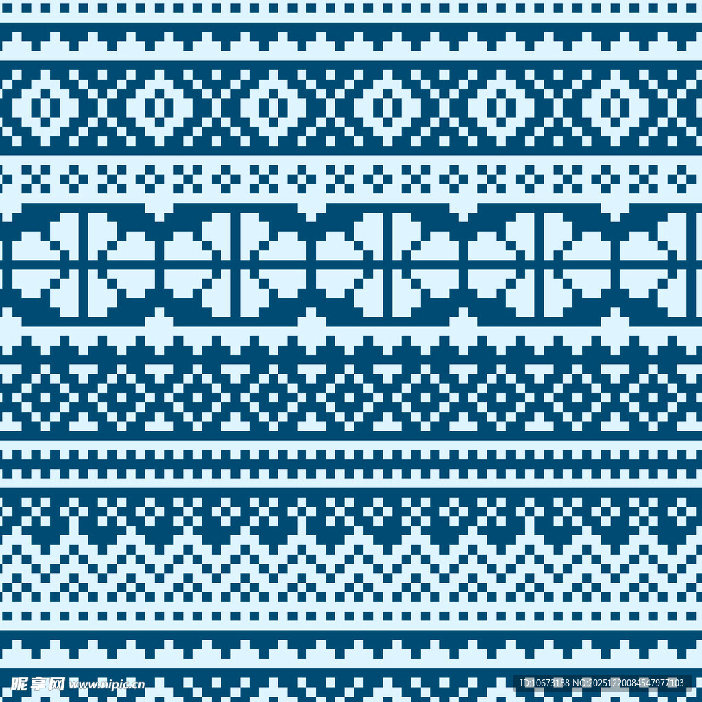 蓝白几何图案针织纹理