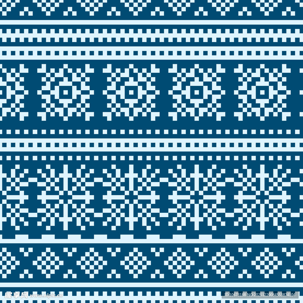 蓝白雪花几何图案纹理