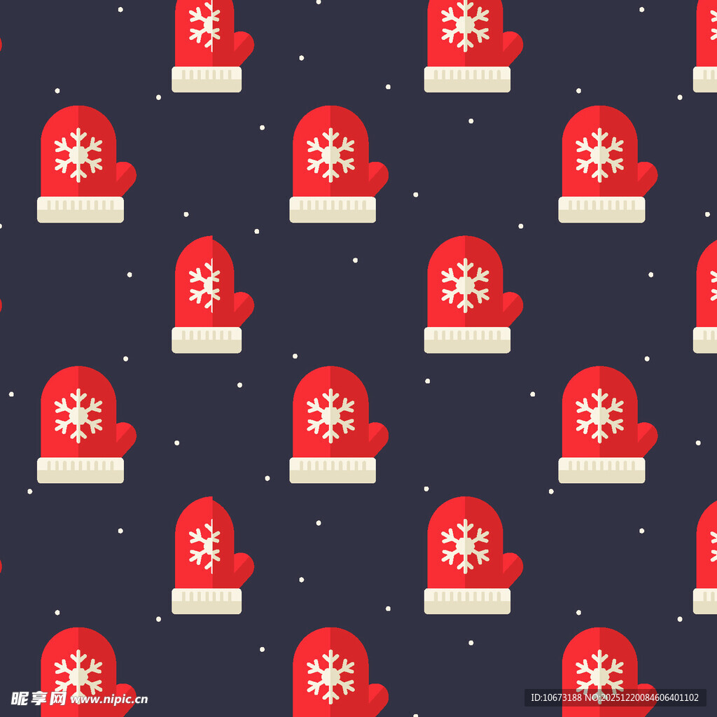 圣诞手套雪花图案背景图