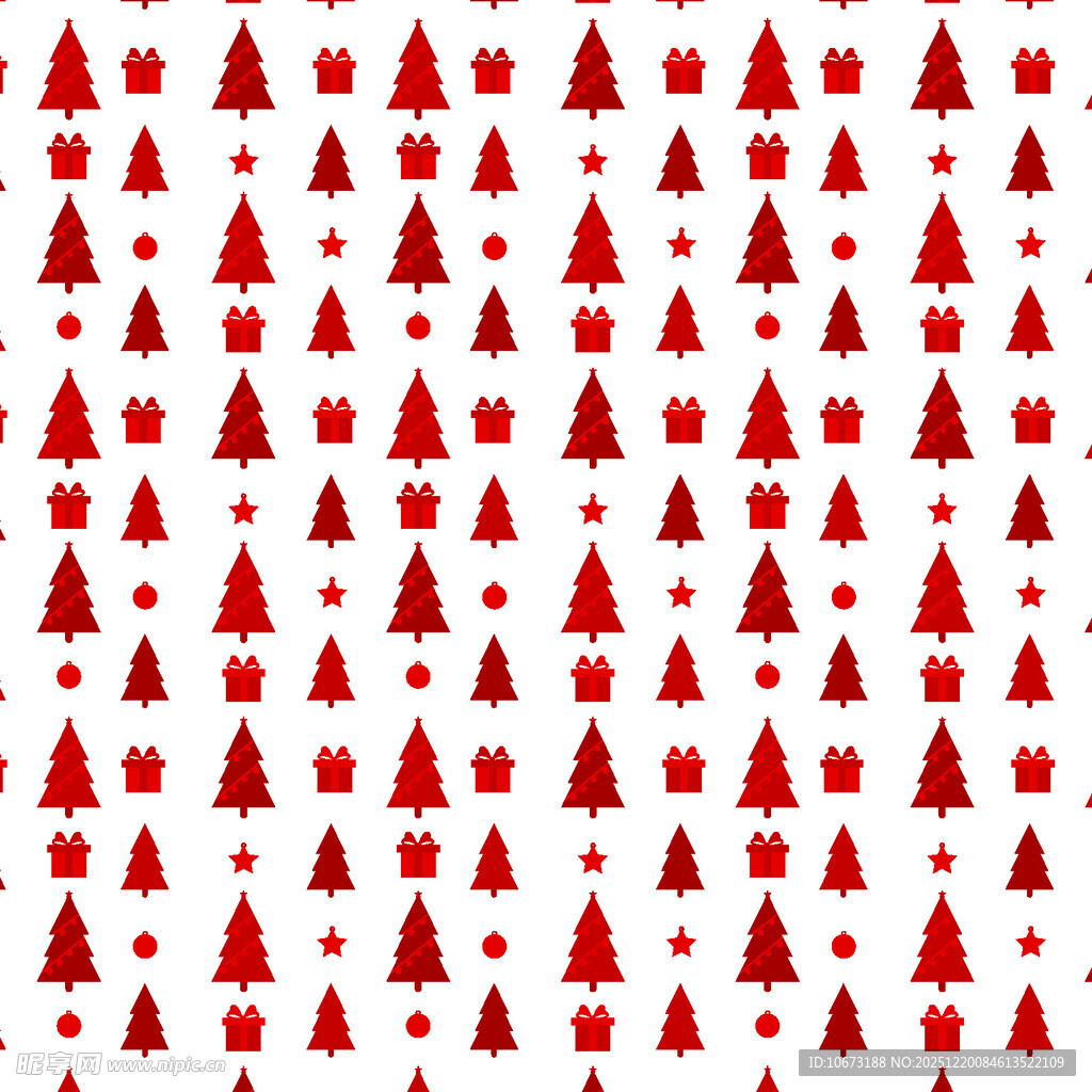 红色圣诞树图案背景
