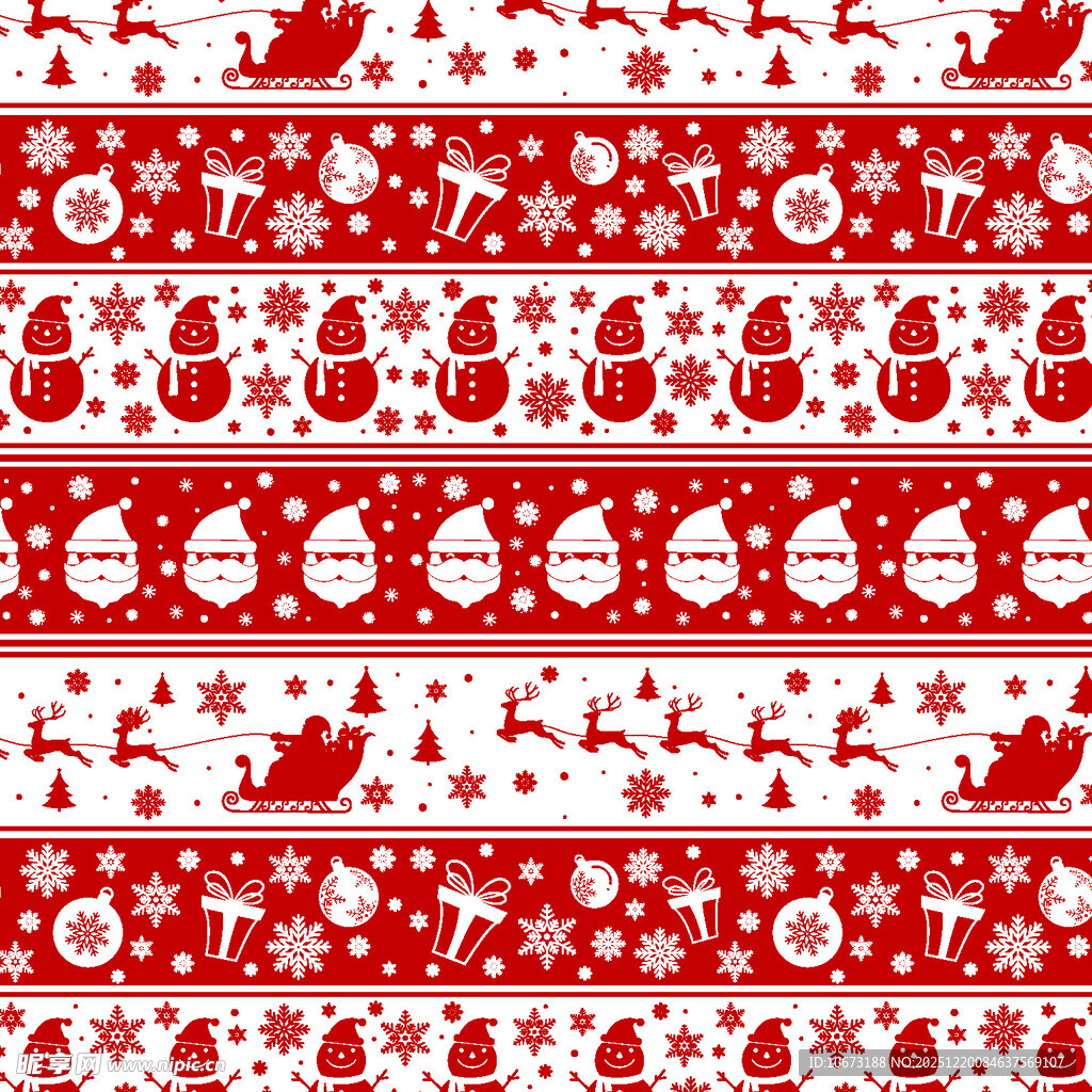 圣诞主题图案装饰条纹
