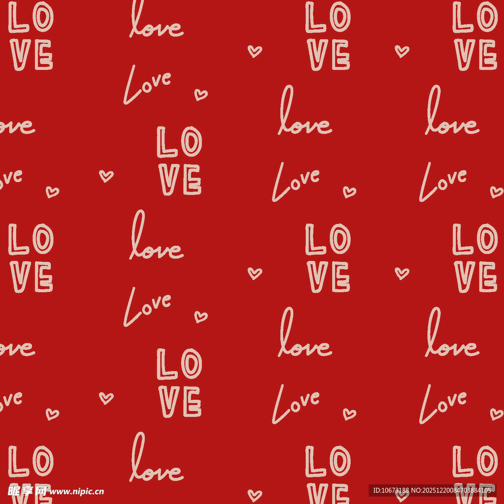 红色爱心LOVE图案背景