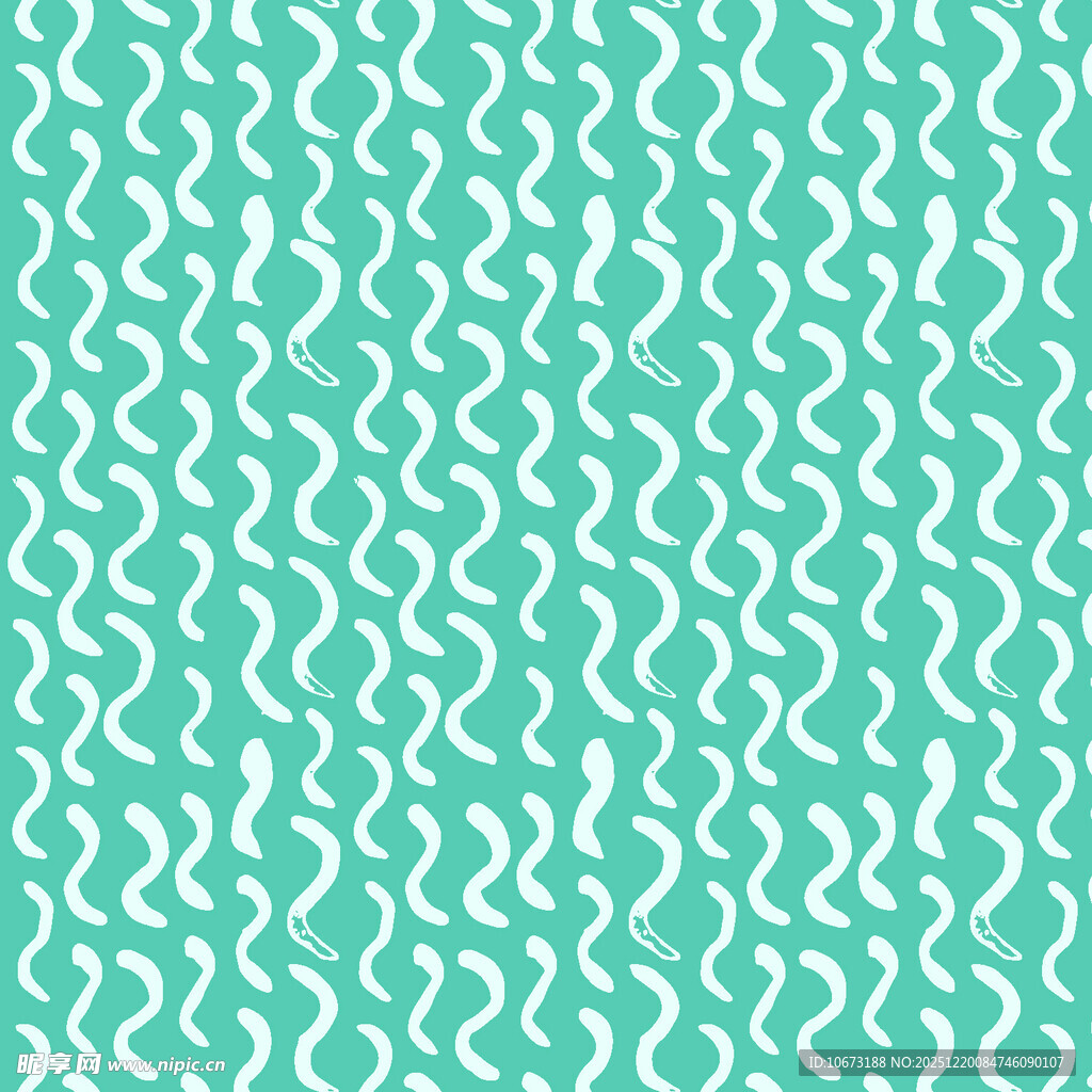 薄荷绿波浪纹无缝图案