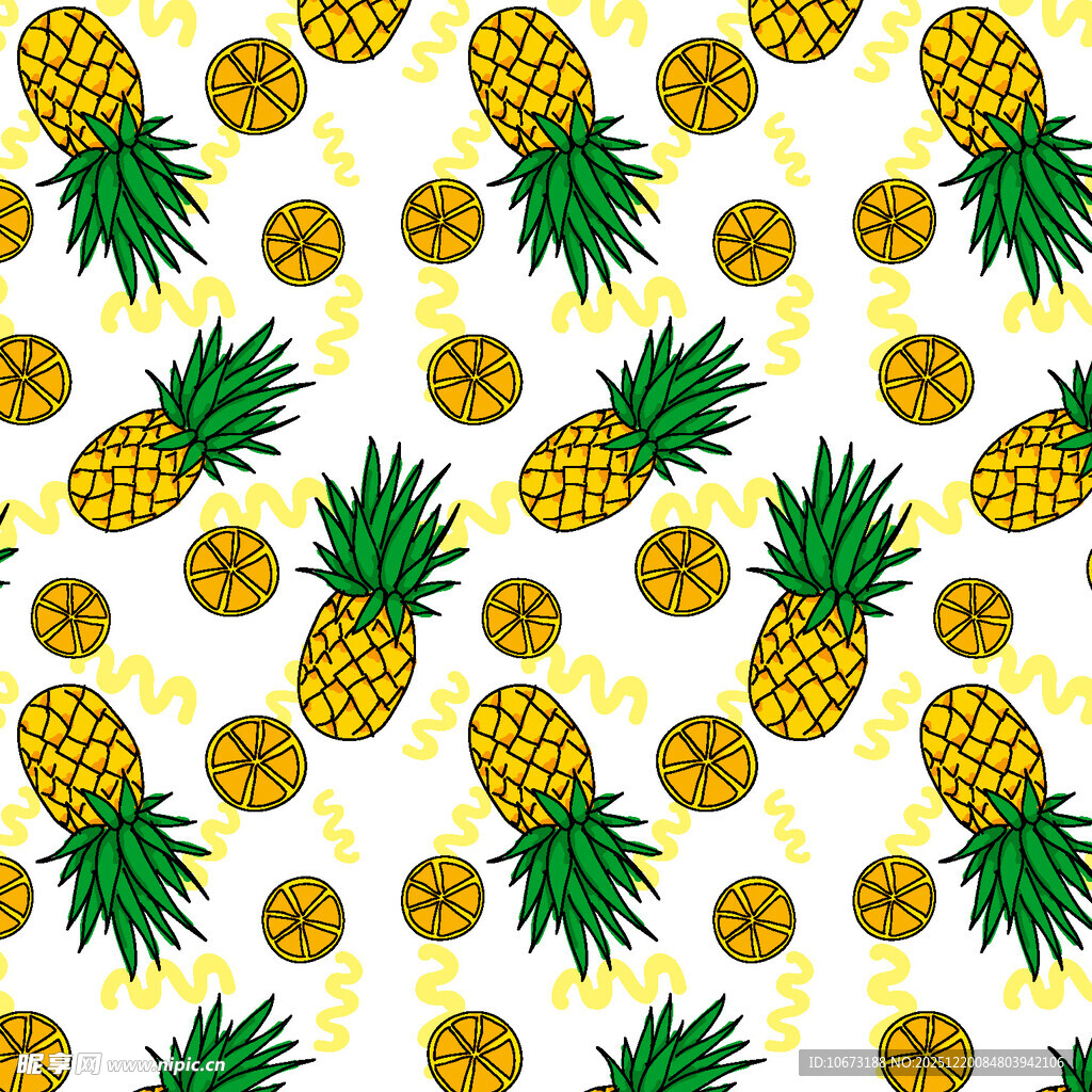 菠萝图案背景 