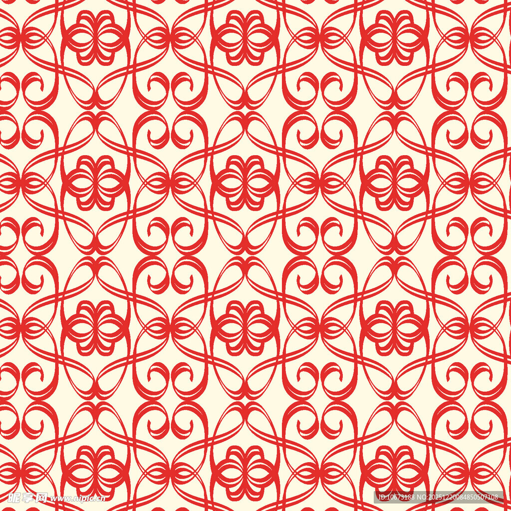 红色中式传统花纹图案
