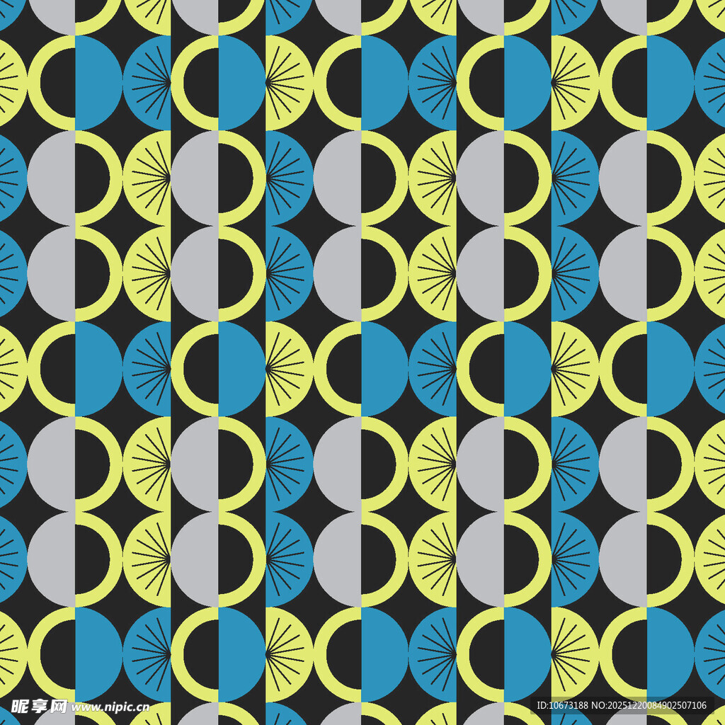 几何环形图案无缝背景