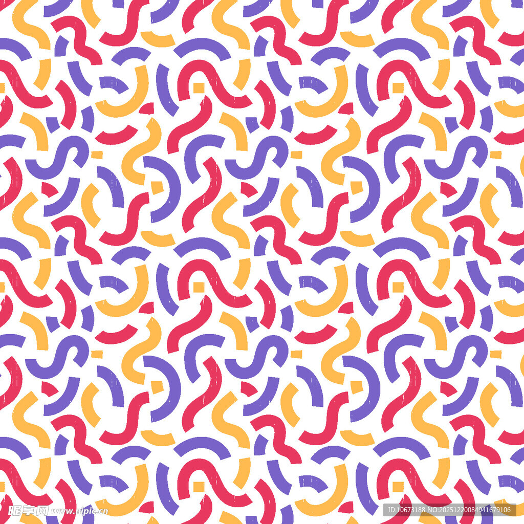 多彩波浪线条无缝图案