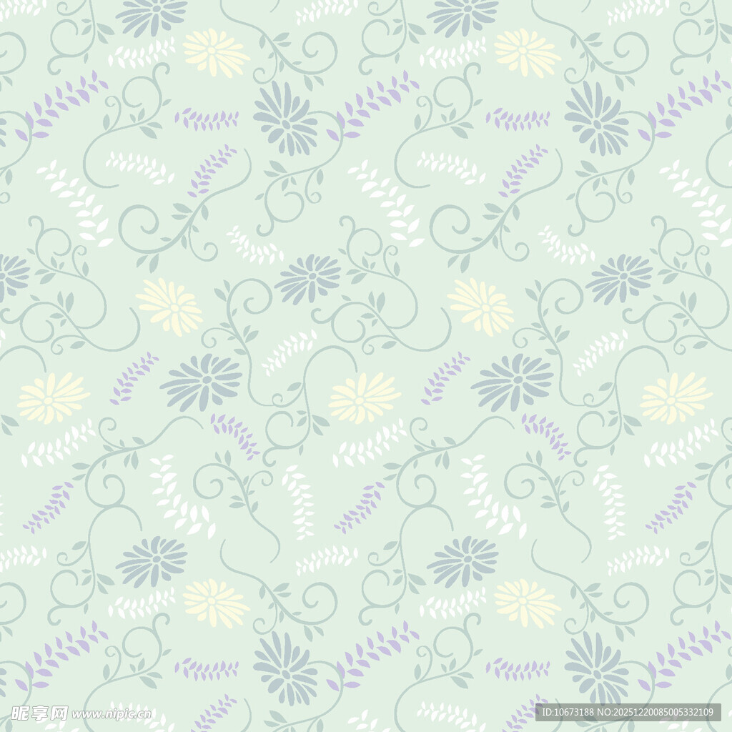 淡彩花卉图案背景纹理