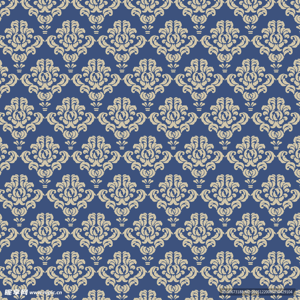 蓝底精美花纹图案