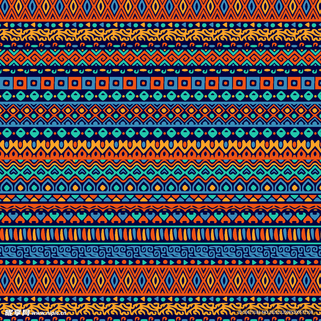 多彩几何图案织物纹理