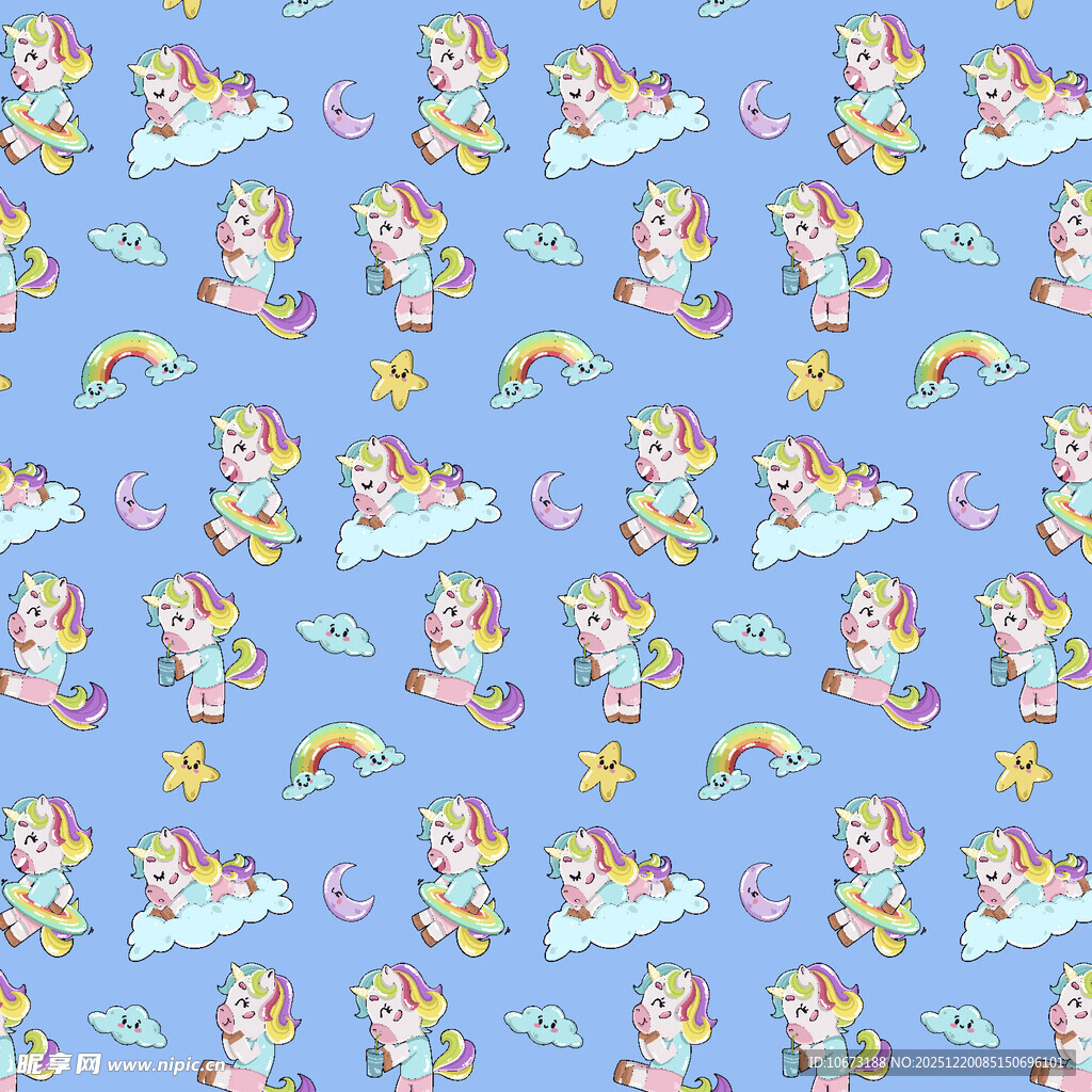 梦幻独角兽图案背景