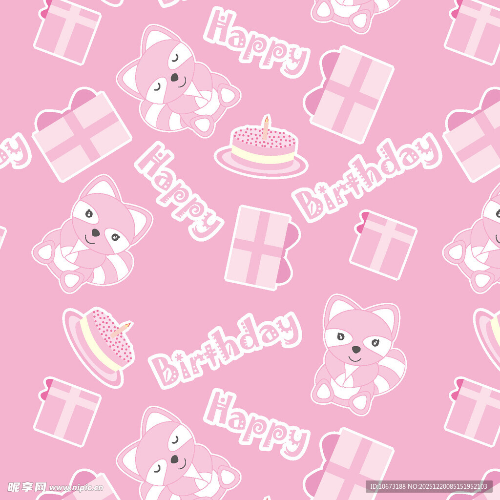 粉色生日主题可爱图案