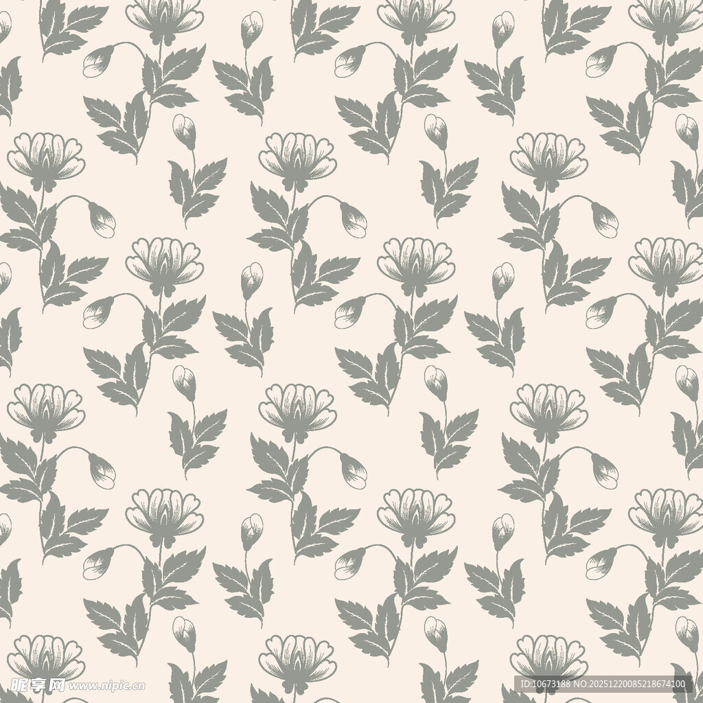 浅灰花卉图案背景纹理
