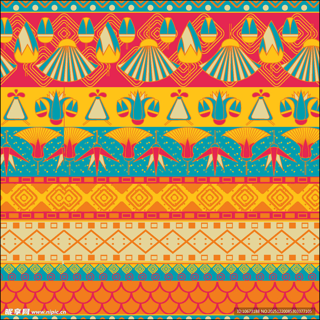 多彩民族风几何图案纹理