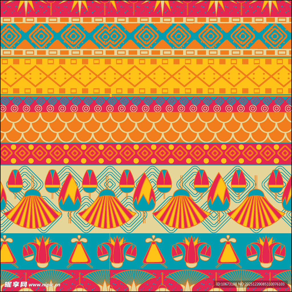 多彩民族风几何图案纹理