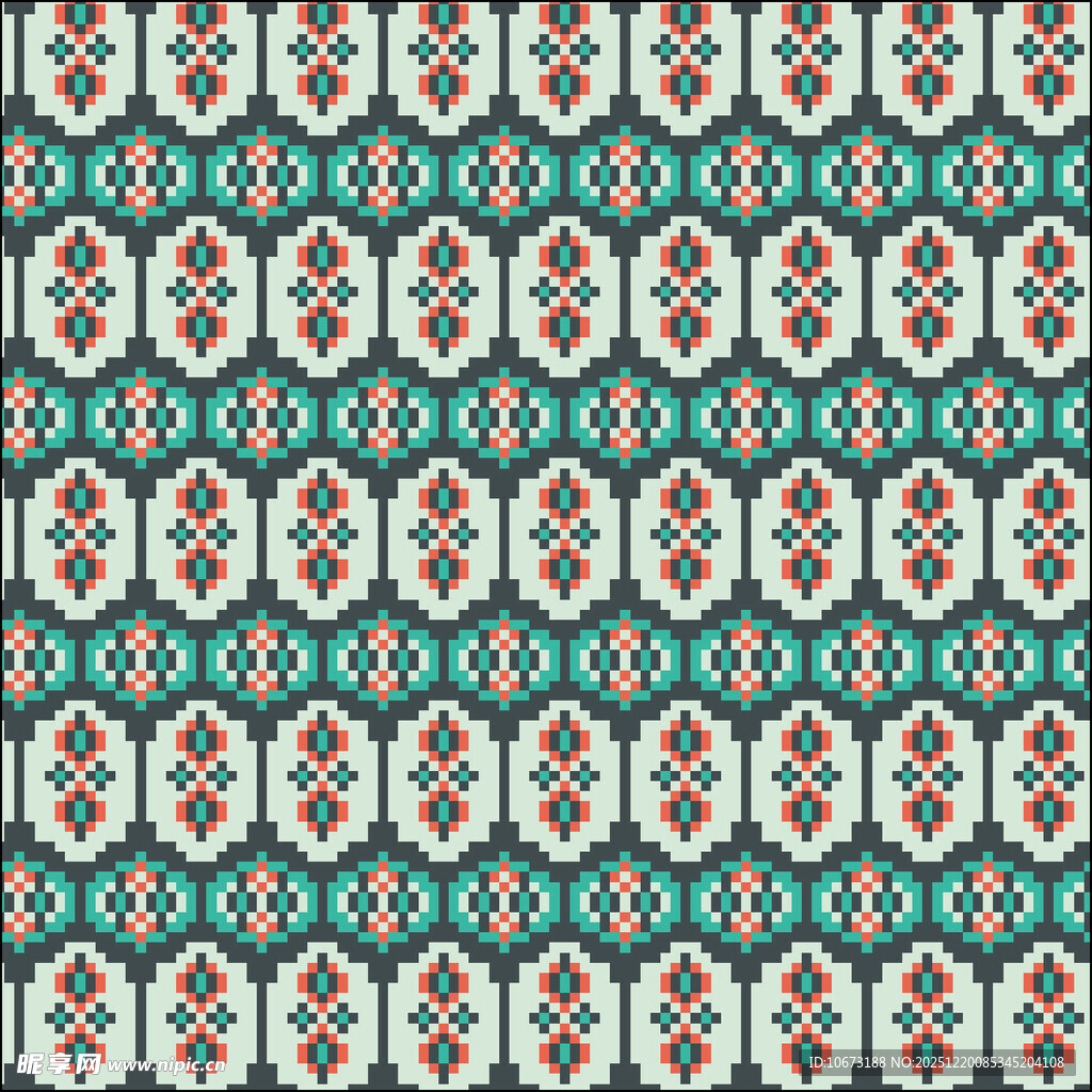 复古风几何花卉图案纹理