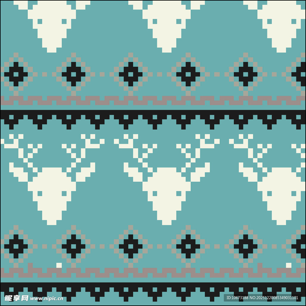 北欧风驯鹿几何图案花纹